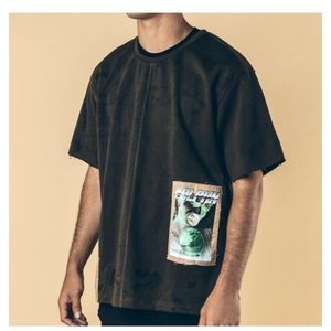 Pink Dolphin Men’s Revert Camo Crop Tee in Olive